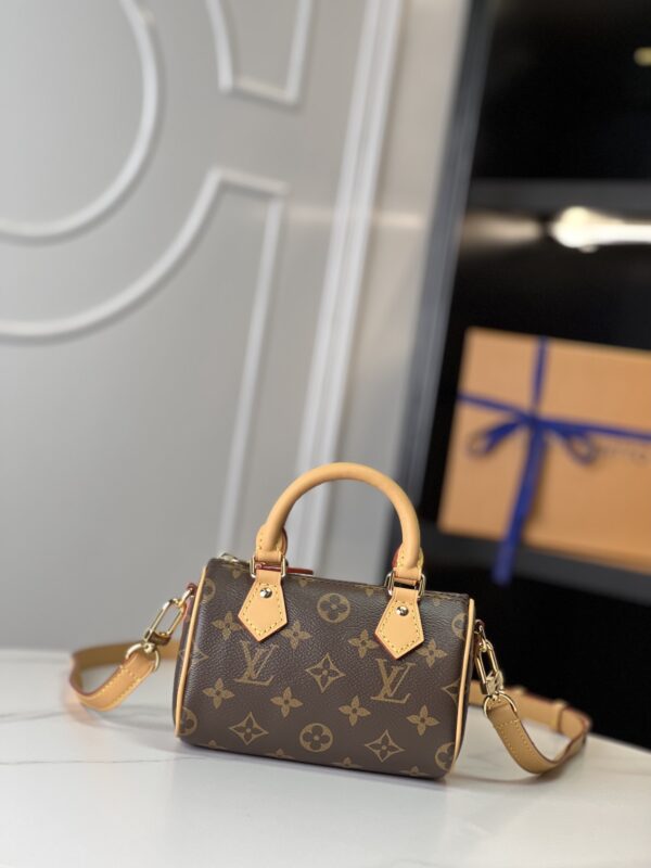 Authentic LOUIS VUITTON Monogram Nano Speedy M81085 Boston bag