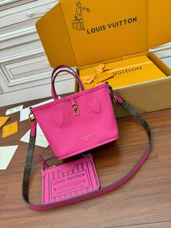 LOUIS VUITTON NEVERFULL INSIDE OUT 2WAY TOTE BAG M12106 LEATHER PINK WOMEN'S F/S - Image 2