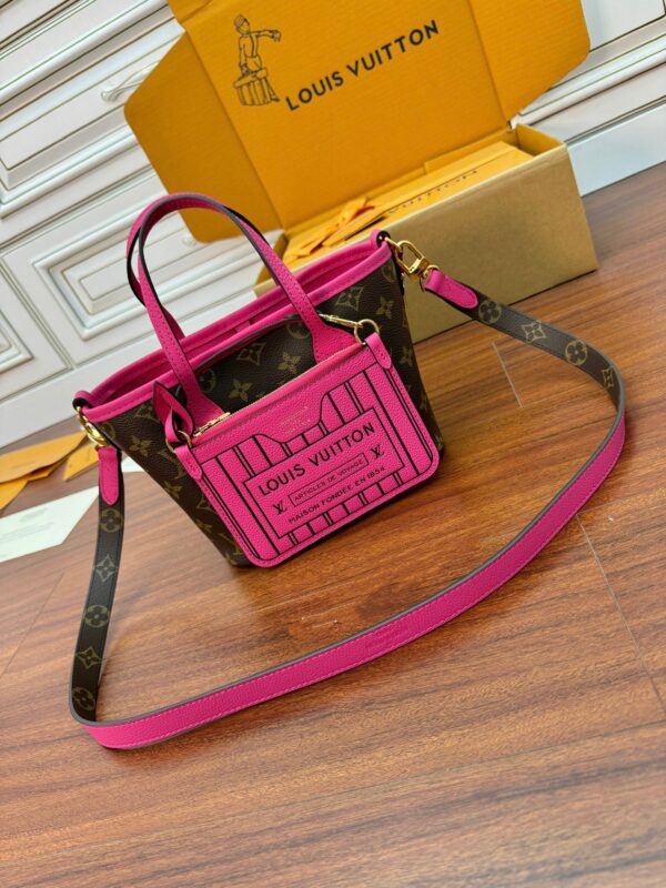 LOUIS VUITTON NEVERFULL INSIDE OUT 2WAY TOTE BAG M12106 LEATHER PINK WOMEN'S F/S - Image 9