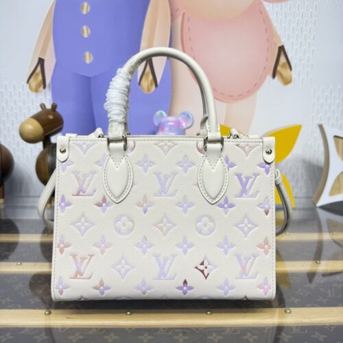 LOUIS VUITTON OntheGo PM Shoulder Handbag M25770 Monogram empreinte Dream Cream - Image 3
