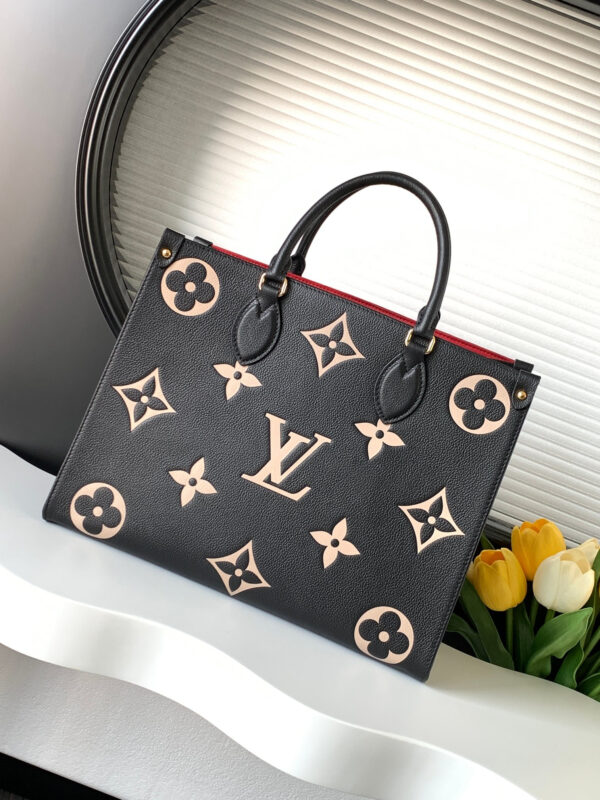 LOUIS VUITTON On the Go MM Bicolor Shoulder Tote Bag M45494 Monogram empreinte - Image 3