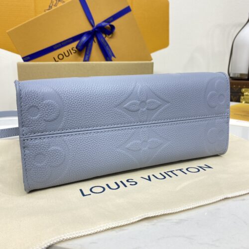 LOUIS VUITTON LV OnTheGo PM 2 Way Bag M46840 Monogram Empreinte Light Blue - Image 4