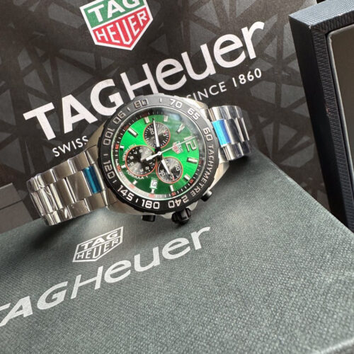 Tag Heuer Formula 1 Chronograph Quartz Green Dial Stainless Steel Men's CAZ101AP.BA0842 - Image 5