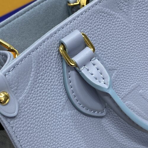 LOUIS VUITTON LV OnTheGo PM 2 Way Bag M46840 Monogram Empreinte Light Blue - Image 6