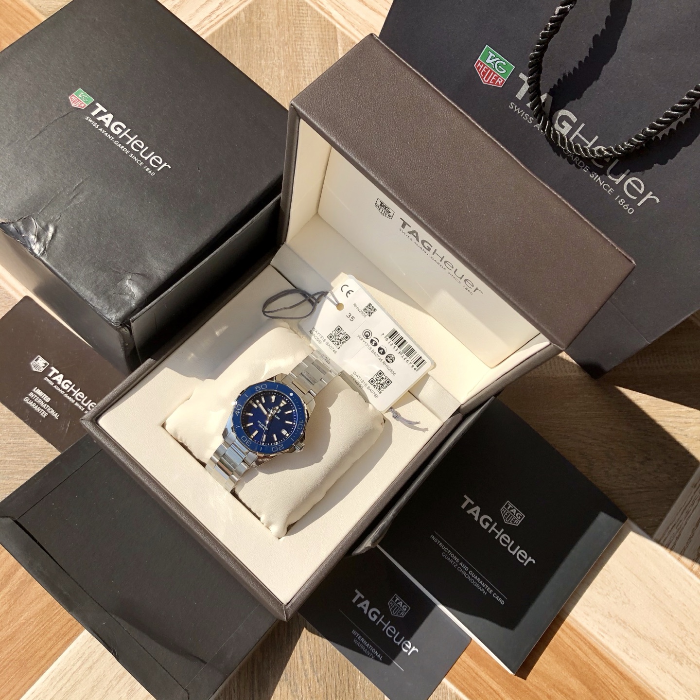 TAG Heuer Aquaracer WAY131S Date Quartz SS BlueShell Women's Wristwatches