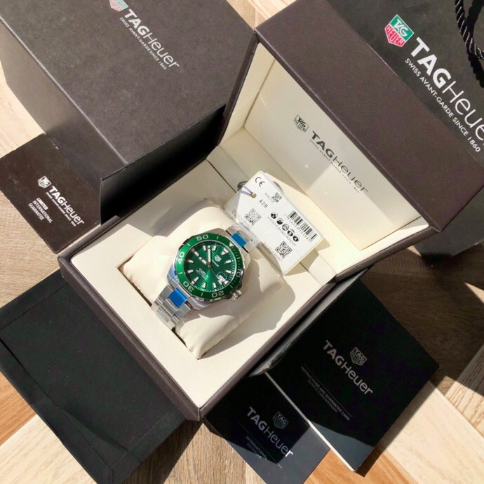 Tag Heuer Aquaracer Automatic 43mm Green Dial Men's Watch WAY201S
