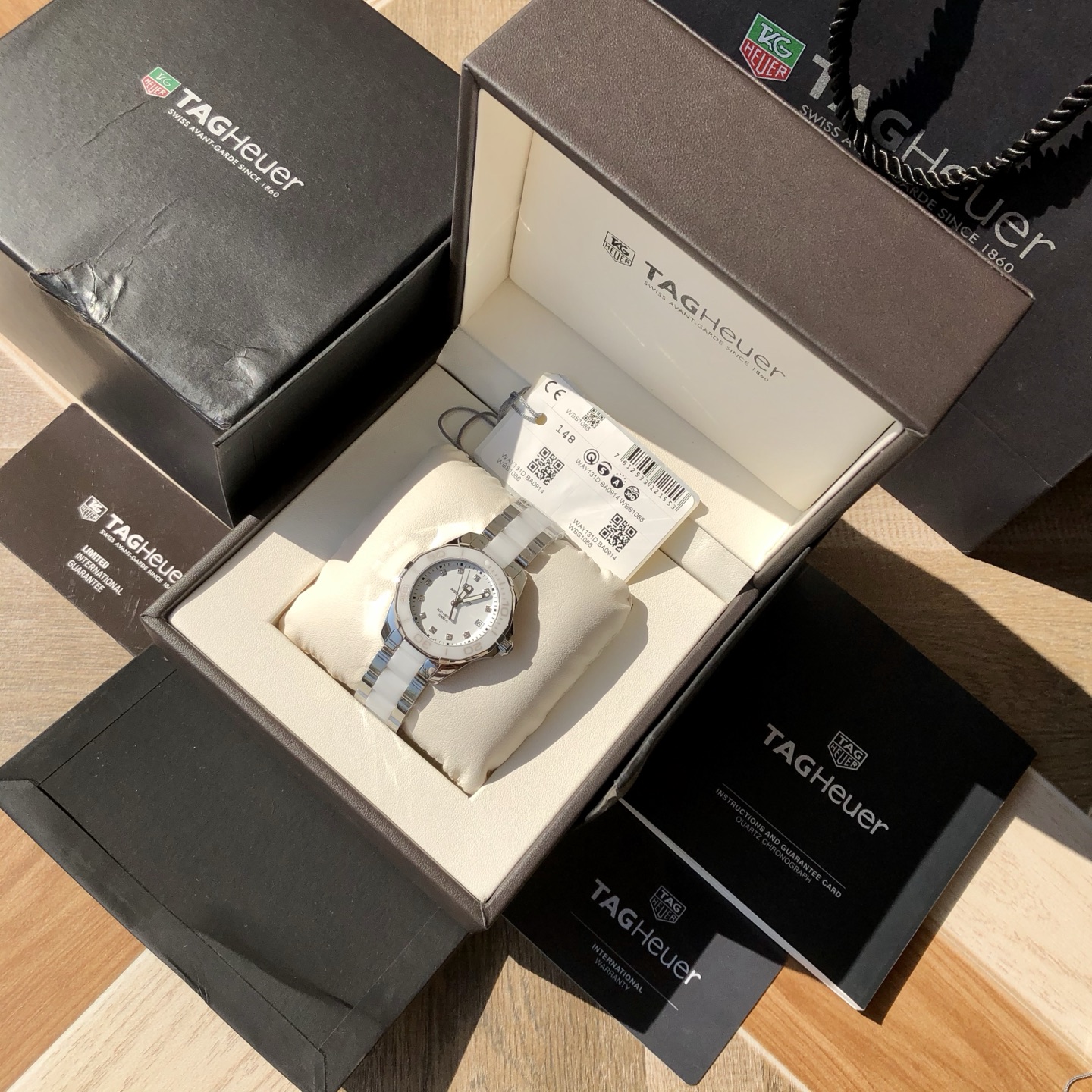 Tag Heuer Aquaracer Women's Watch 35MM White Diamond Watch WAY131D BA0914