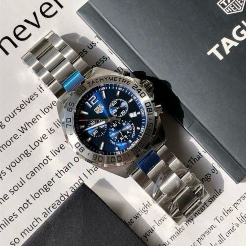Tag Heuer Formula 1 Chronograph Blue Dial Quartz 43mm Watch Steel CAZ101K.BA0842 - Image 9