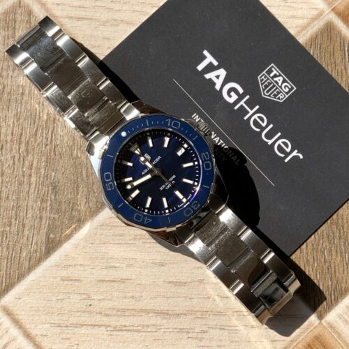 TAG Heuer Aquaracer WAY131S Date Quartz SS BlueShell Women's Wristwatches - Image 9