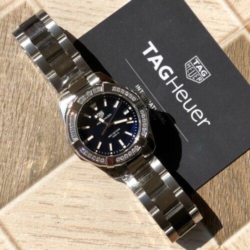 TAG Heuer Aquaracer Quartz Diamond Bezel 35 mm Stainless Steel WAY131N Watch - Image 9