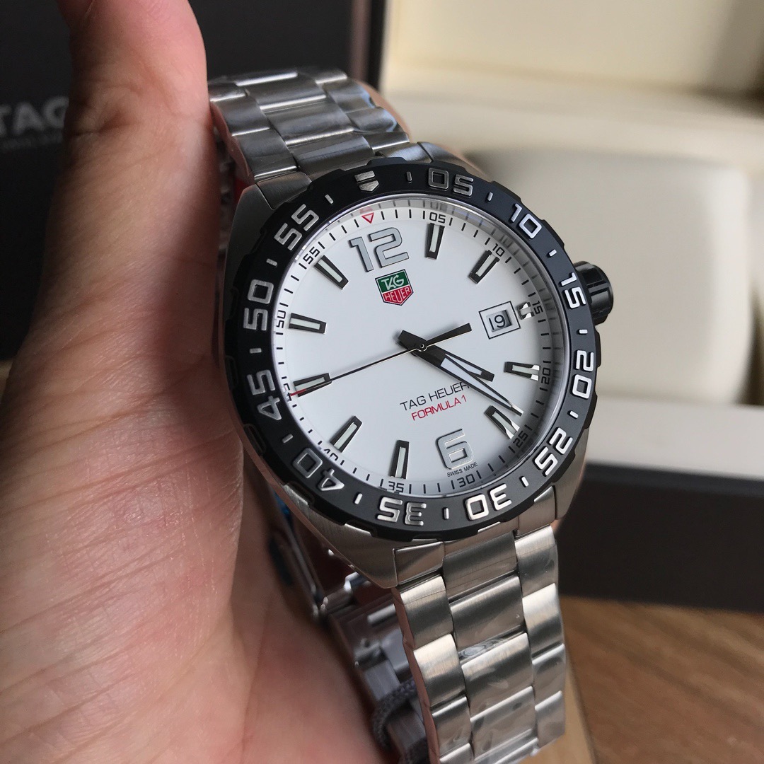 2 TAG Heuer 41mm Formula 1 White Dial Steel Strap Quartz Watch WAZ1111 - Image 1