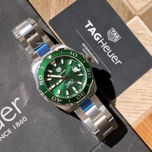 Tag Heuer Aquaracer Automatic 43mm Green Dial Men's Watch WAY201S - Image 9