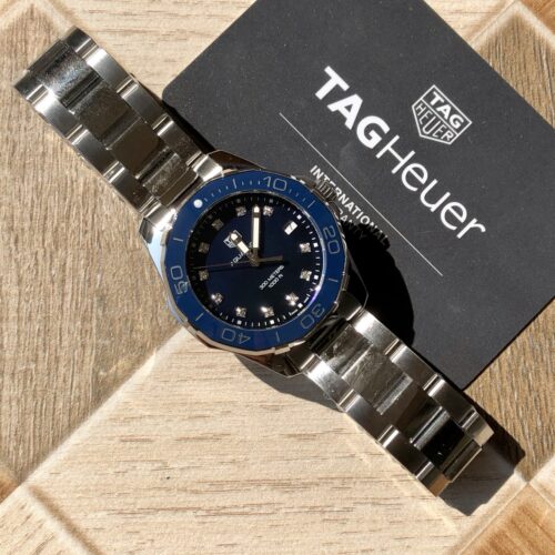 Tag Heuer Aquaracer Women's Watch 35MM Blue Diamond Watch WAY131L - Image 9
