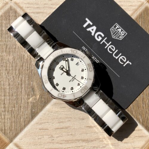 Tag Heuer Aquaracer Women's Watch 35MM White Diamond Watch WAY131D BA0914 - Image 9
