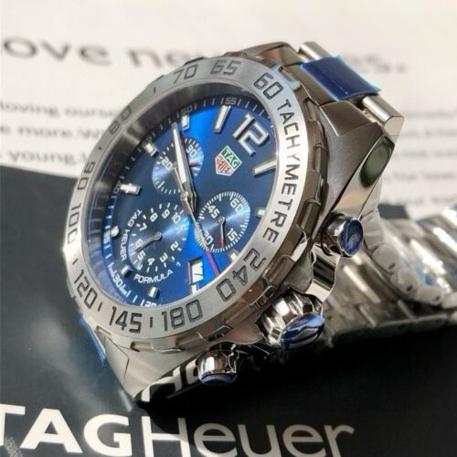 Tag Heuer Formula 1 Chronograph Blue Dial Quartz 43mm Watch Steel CAZ101K.BA0842 - Image 8