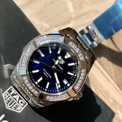 TAG Heuer Aquaracer Quartz Diamond Bezel 35 mm Stainless Steel WAY131N Watch - Image 8