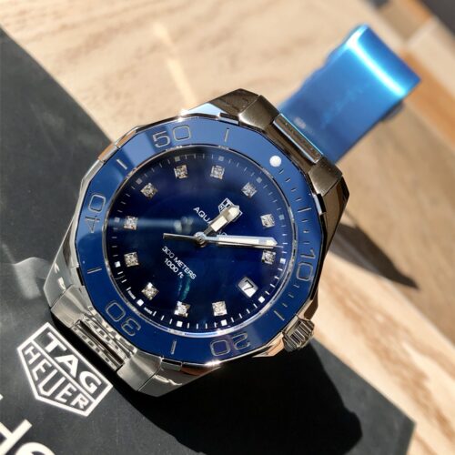 Tag Heuer Aquaracer Women's Watch 35MM Blue Diamond Watch WAY131L - Image 8