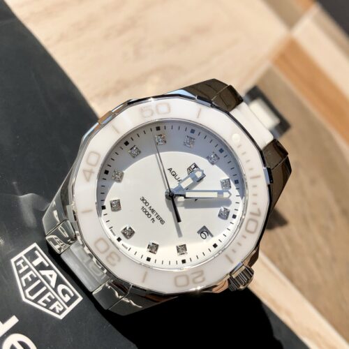 Tag Heuer Aquaracer Women's Watch 35MM White Diamond Watch WAY131D BA0914 - Image 8
