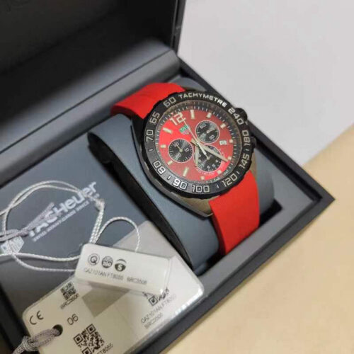 Tag Heuer Formula 1 Chronograph Quartz red Dial Men's Watch - Image 4