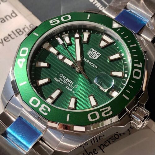 Tag Heuer Aquaracer Automatic 43mm Green Dial Men's Watch WAY201S - Image 6