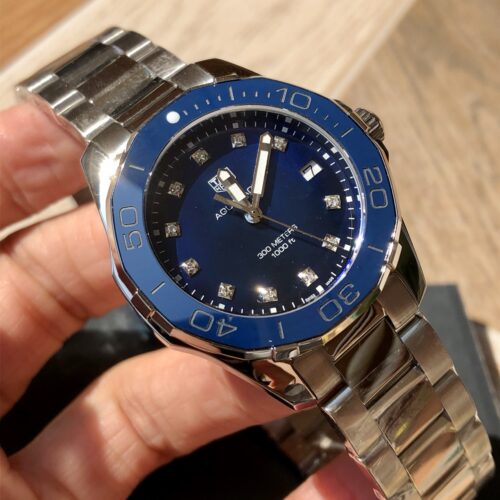 Tag Heuer Aquaracer Women's Watch 35MM Blue Diamond Watch WAY131L - Image 6
