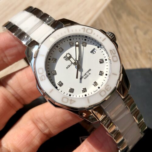 Tag Heuer Aquaracer Women's Watch 35MM White Diamond Watch WAY131D BA0914 - Image 6