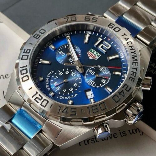 Tag Heuer Formula 1 Chronograph Blue Dial Quartz 43mm Watch Steel CAZ101K.BA0842 - Image 5
