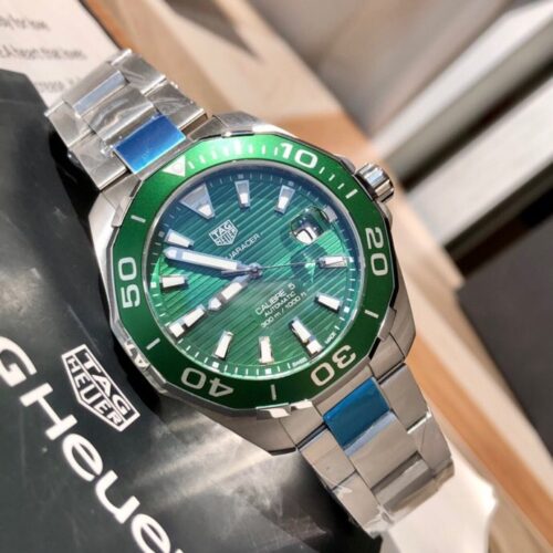 Tag Heuer Aquaracer Automatic 43mm Green Dial Men's Watch WAY201S - Image 5
