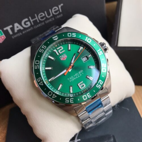 Tag Heuer 43mm Formula 1 Quartz Date Green Dial Men's Watch WAZ1017 - Image 5