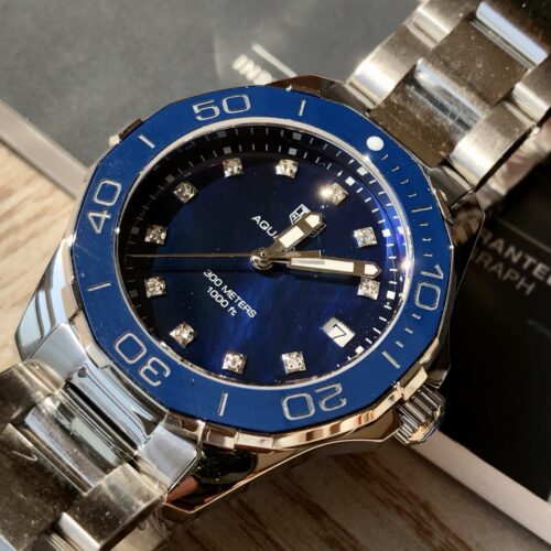 Tag Heuer Aquaracer Women's Watch 35MM Blue Diamond Watch WAY131L - Image 5