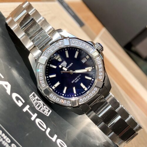 TAG Heuer Aquaracer Quartz Diamond Bezel 35 mm Stainless Steel WAY131N Watch - Image 4