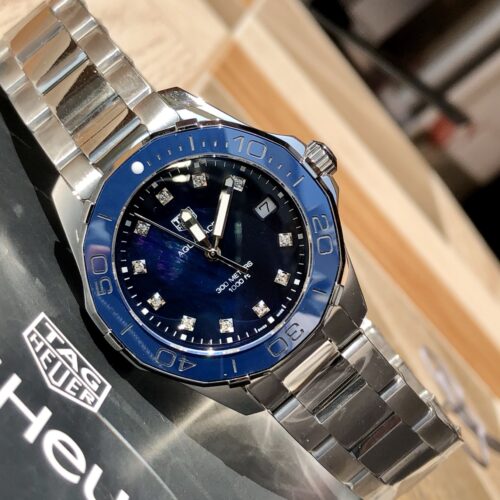 Tag Heuer Aquaracer Women's Watch 35MM Blue Diamond Watch WAY131L - Image 4