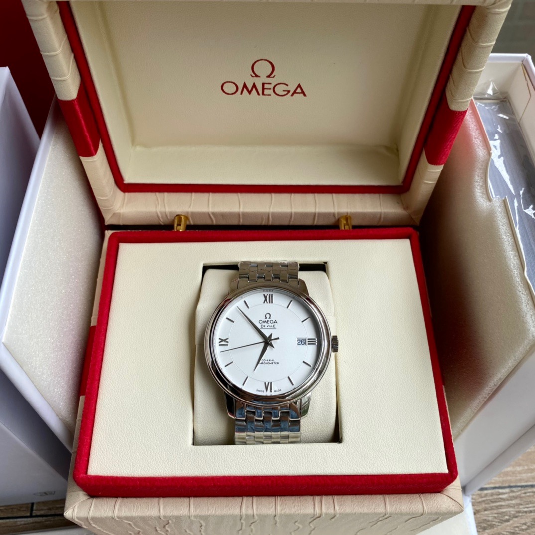 0 (1) OMEGA De Ville series 424.10.40.20.02.003 automatic mechanical White men's watch - Image 1