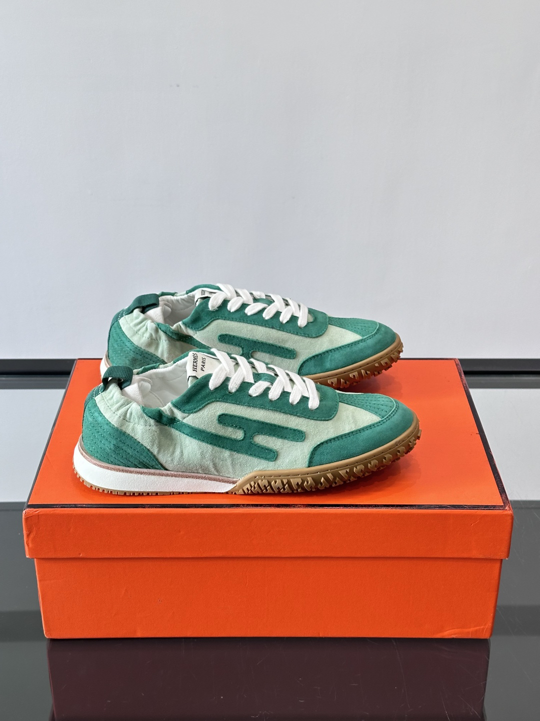 0 (1) Hermes Jet Sneakers for Light Gray/Powder Blue Men’s Women’s Shoes - Image 1