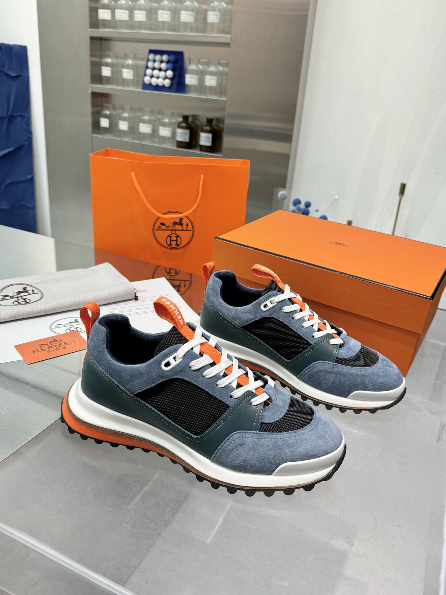 0 Hermes Men's Sneakers Shoes - Image 1