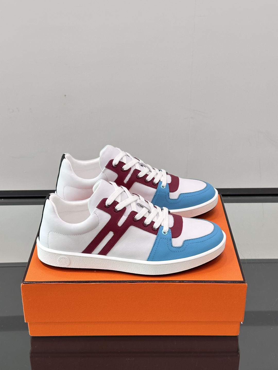 0 Hermes Join White/Blue Men's Casual Shoes - Image 1