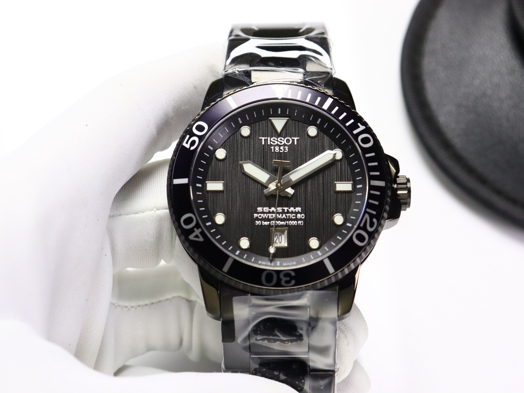 TISSOT SEASTAR 1000 POWERMATIC 80 40 MM BLACK DIAL SS WATCH T120.807.11.051.00