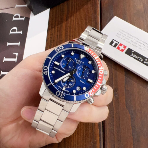 Tissot Seastar T120.417.11.041.03 Blue Dial Chronograph Men's Watch 45.5mm - Image 3