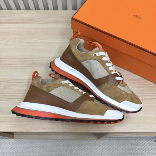 Hermes Yellow Men’s Sneakers Shoes - Image 10