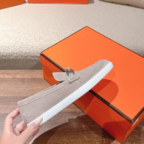 Hermes Lgnacio Men's Women's Light Gray Casual Shoes - Image 7