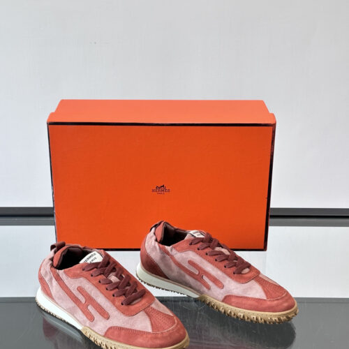 Hermes Jet Sneakers for Light Gray/Burgundy Men’s Women’s Shoes - Image 7