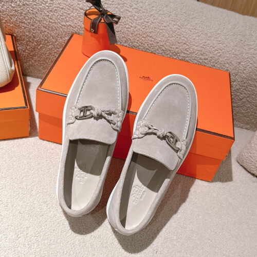 Hermes Lgnacio Men's Women's Light Gray Casual Shoes - Image 6