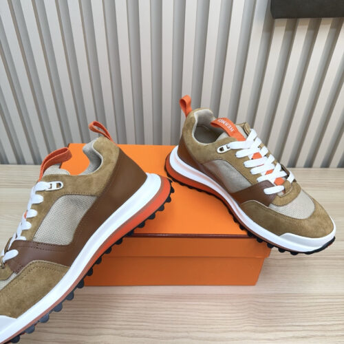 Hermes Yellow Men’s Sneakers Shoes - Image 7