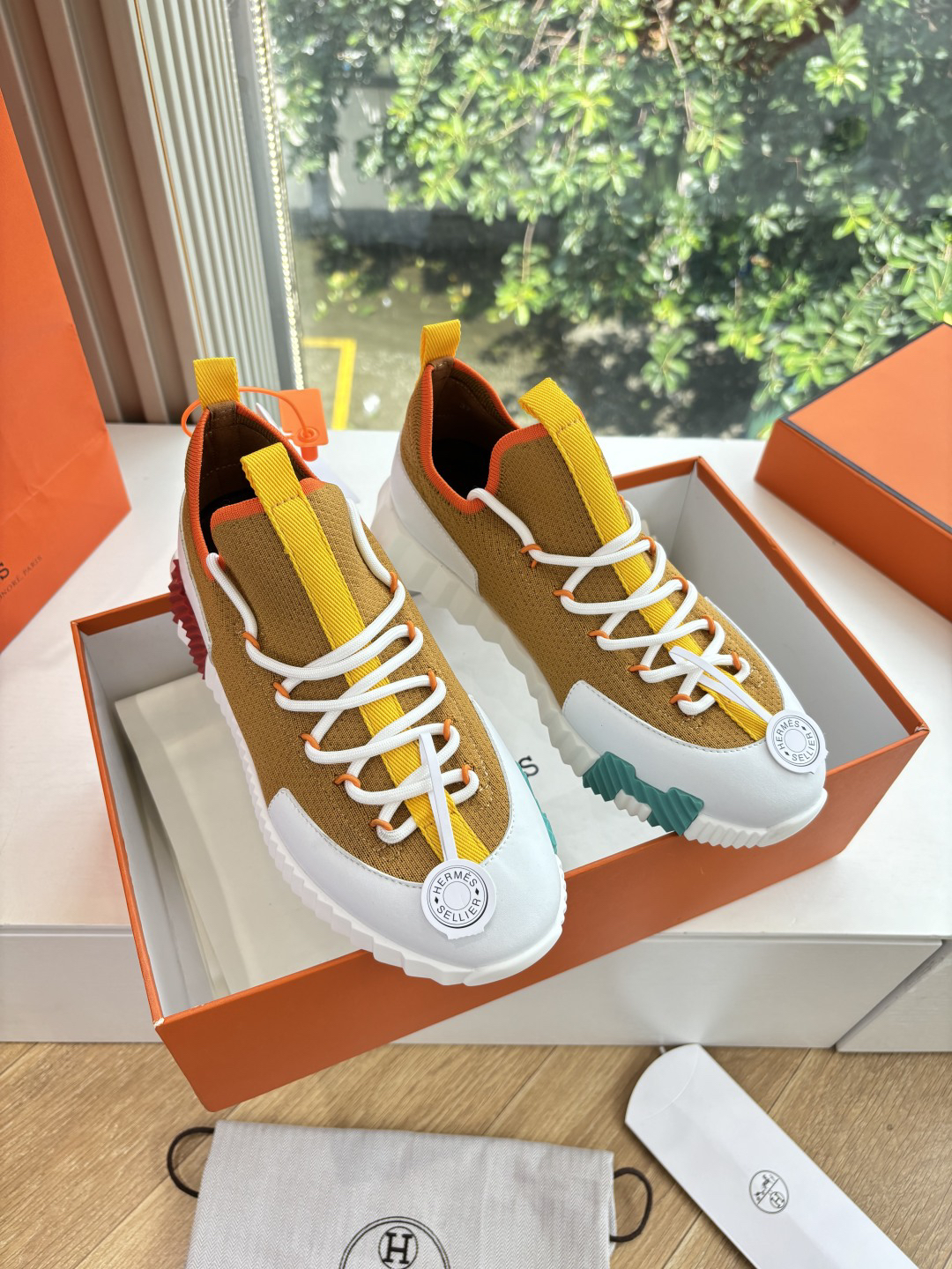 17 Hermes Lift Slip-On bouncing Yellow Men’s Women’s Shoes - Image 1