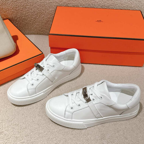 Hermes Men's White Casual Shoes - Image 9