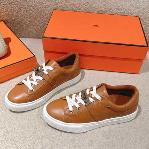 Hermes Men's Rose Gold Casual Shoes - Image 9