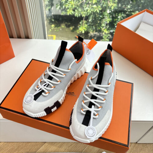 Hermes Lift Slip-On bouncing Gray/Black Men’s Women’s Shoes - Image 7