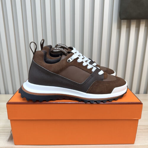 Hermes Brown Men’s Sneakers Shoes - Image 9