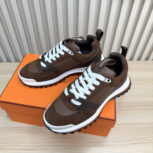Hermes Brown Men’s Sneakers Shoes - Image 8