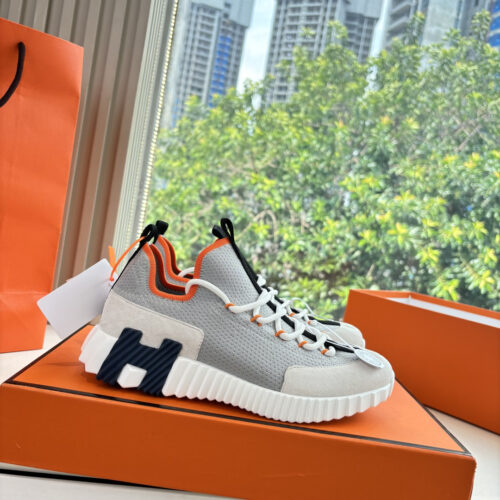 Hermes Lift Slip-On bouncing Gray/Black Men’s Women’s Shoes - Image 4